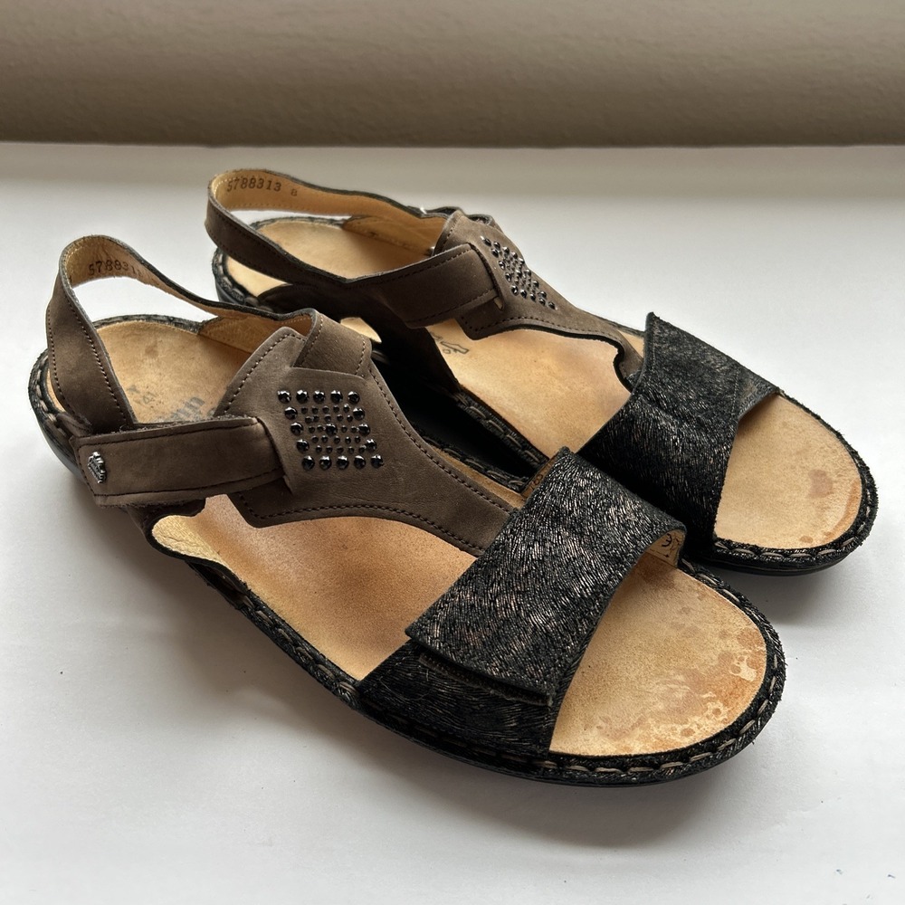 Finn Comfort Sandals Womens 41 Calvia Ankle Strap Brown Adjustable Leather US 10